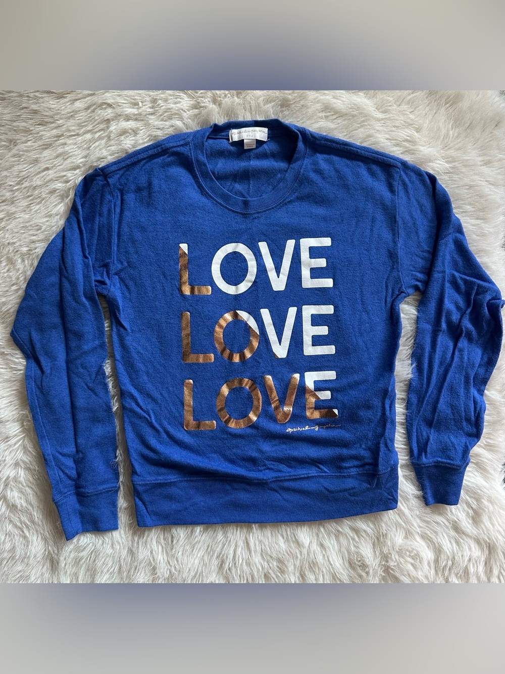 Spiritual Gangster Royal Blue Sweatshirt with Gold & White LOVE Graphic